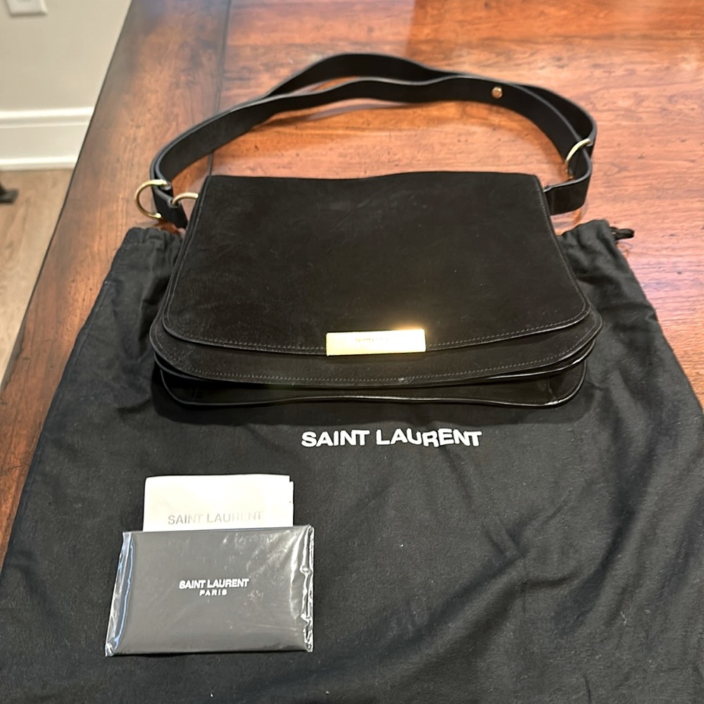 Yves Saint Laurent Black Suede Handbag